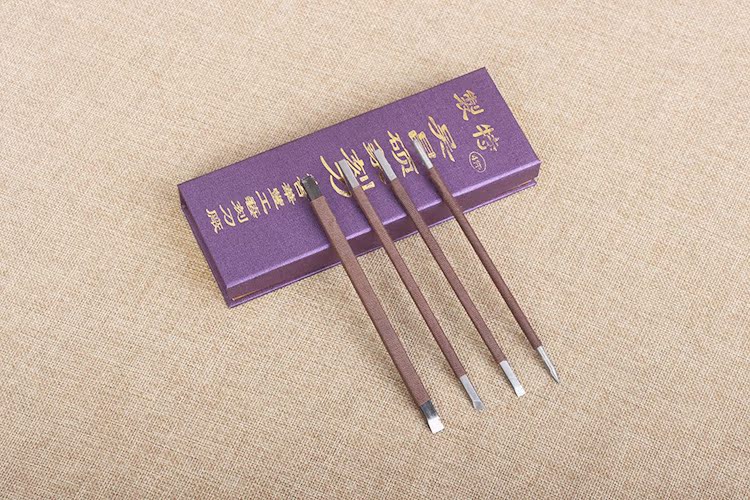 吴昌硕4件装篆刻刀手工石头刻字石料刻4支篆刻套装雕刻刀