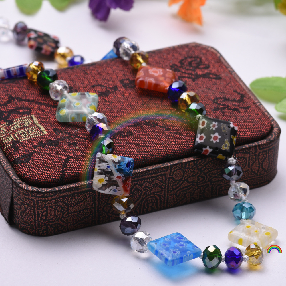 复古 民族风 长款 琉璃手工毛衣链 饰品批发 手工项链吊坠