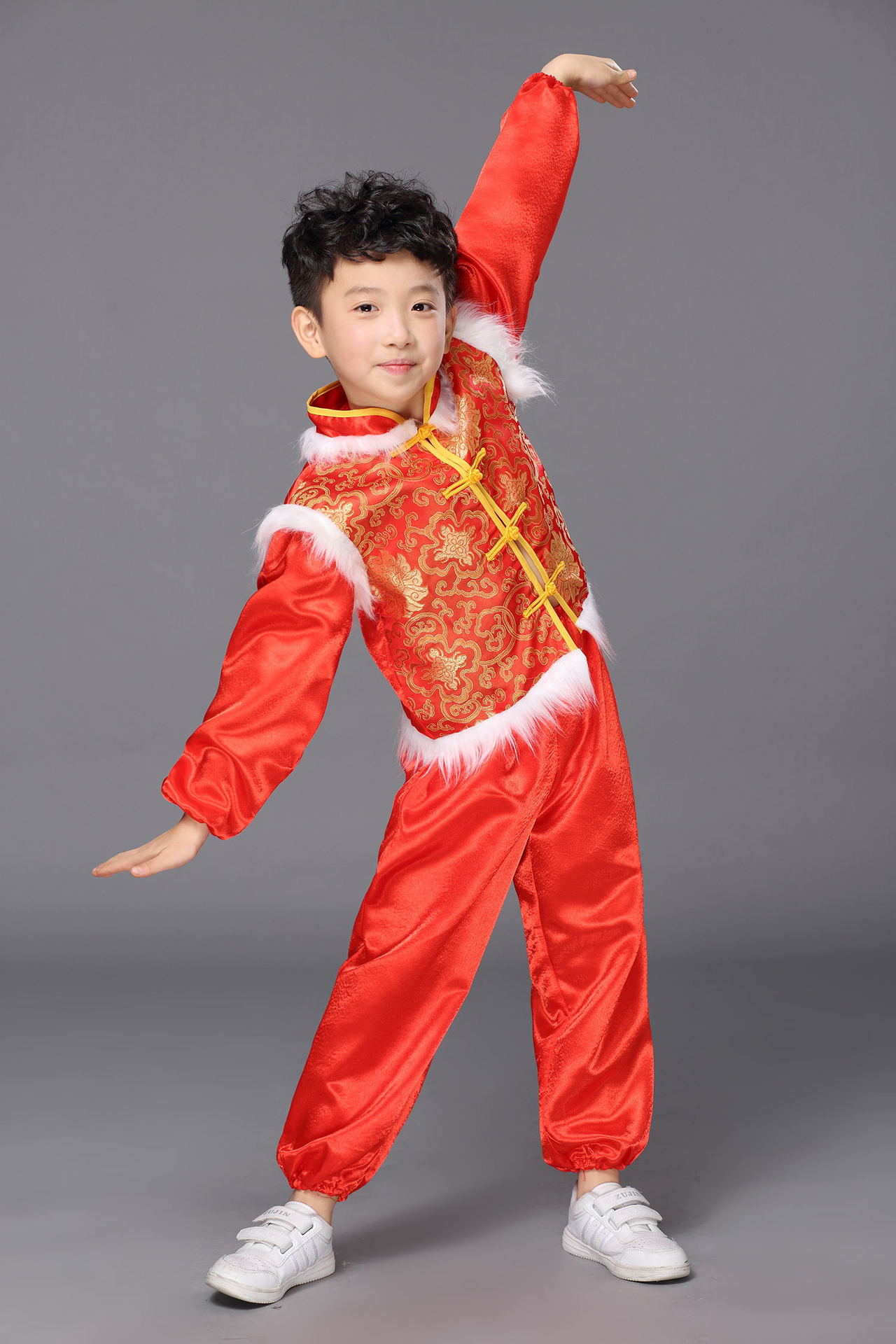 新款儿童舞蹈服元旦长袖厚表演服 男女童舞台演出服