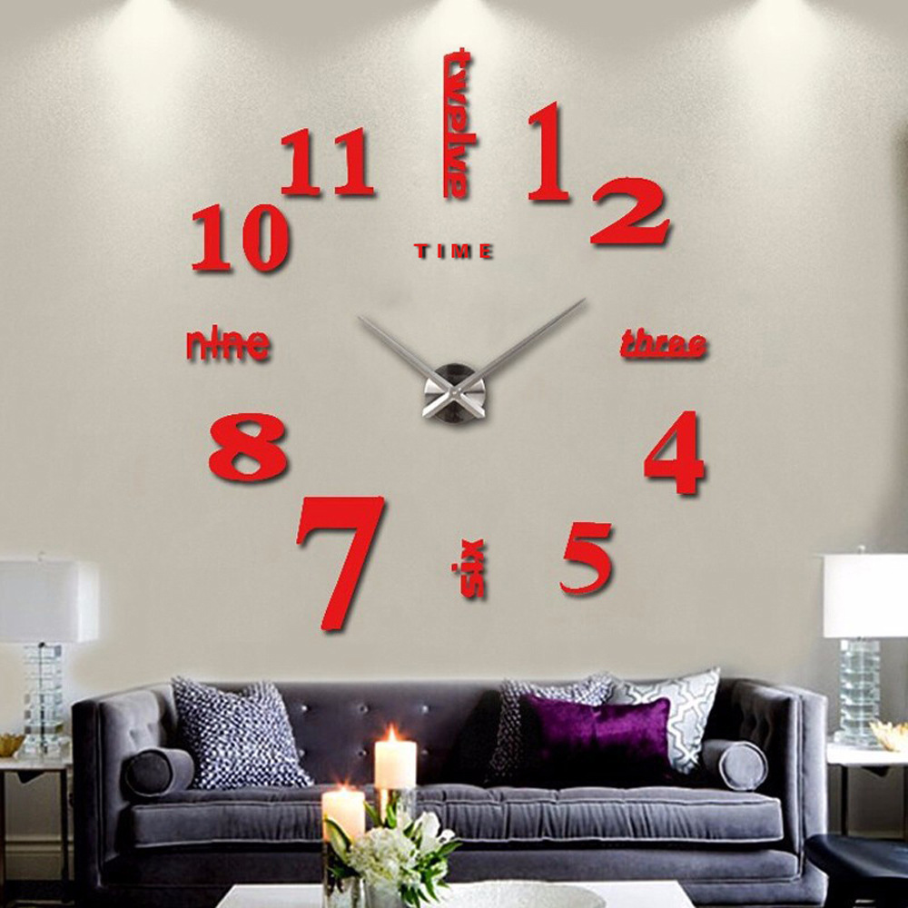 Modern Simple Oversized Wall Clock Living Room Creative Crystal Clock Wall Clocks Diy Personality Fashion Numbers Clock Wall Clock
