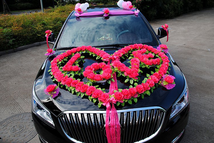 厂家直销婚车花彩车装饰全套泰迪熊仿真花套装结婚用品新v款特价