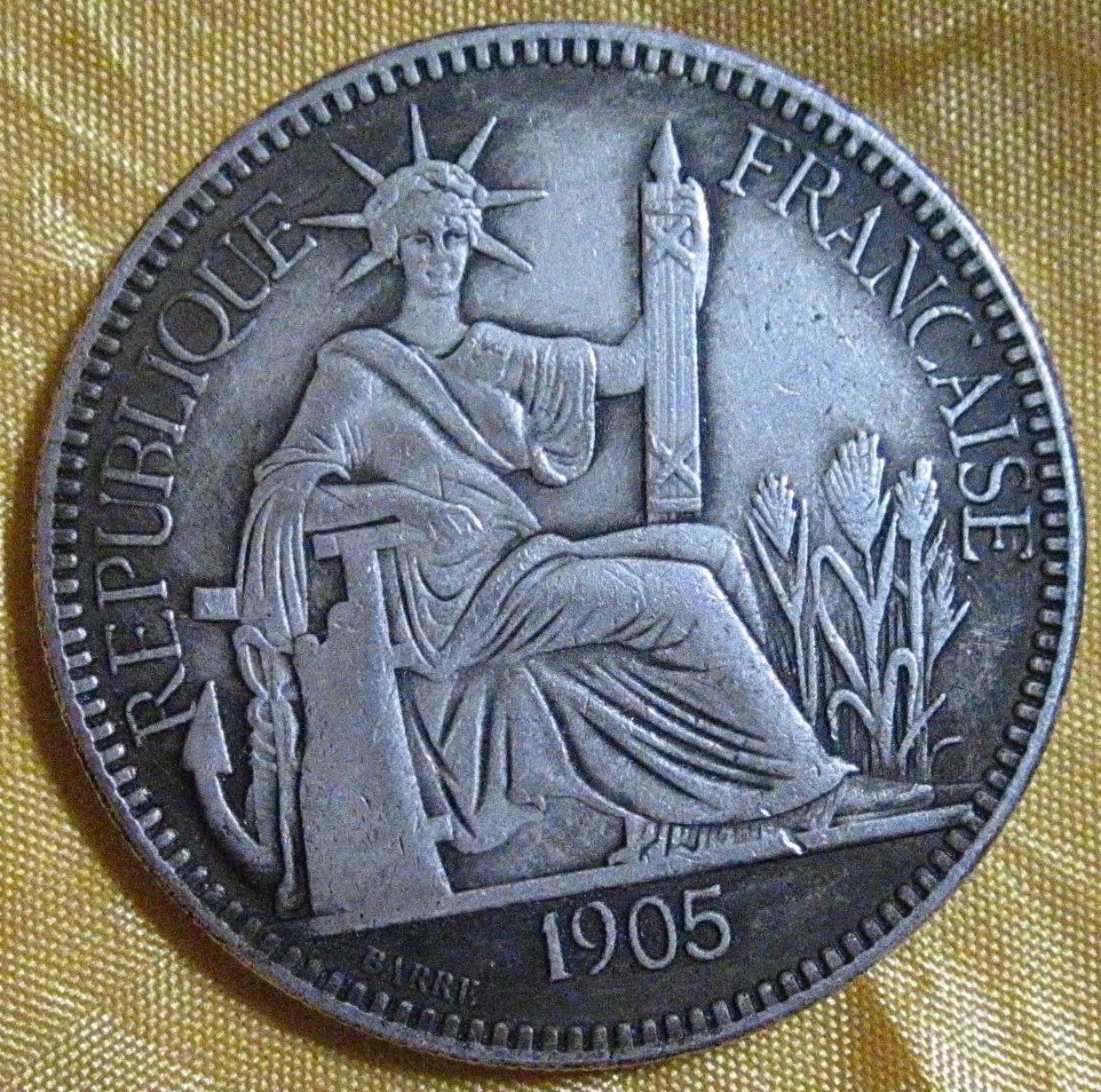 直径39mm铜芯美国银元化煞纳财护身 可吹响银元 1905年 坐洋