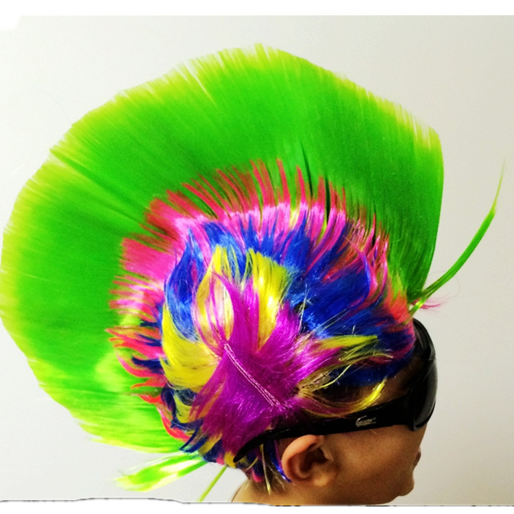 特价新款万圣节化装舞会鸡冠发成人儿童均可表演派对道具假发