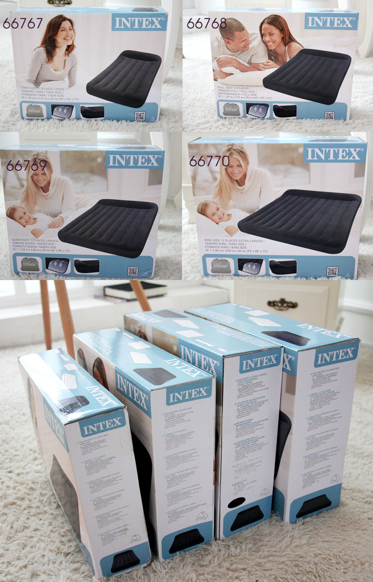 批发intex充气床垫 双人充气床 充气单人午休床垫加大加厚带枕头