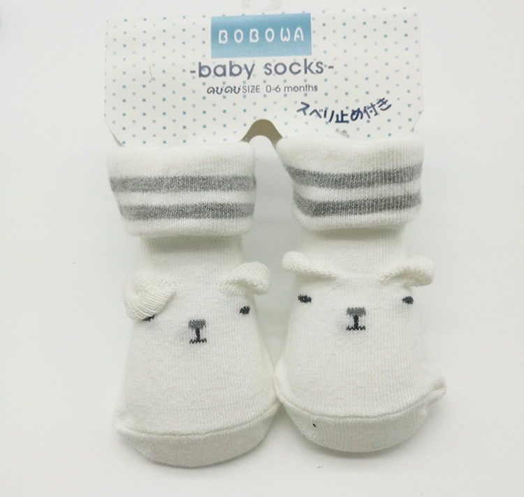Newborn Babies' Socks Summer Loose Mouth 0-June Baby Socks Combed Cotton Children's Socks Three-Dimensional Dispensing Non-Slip Socks