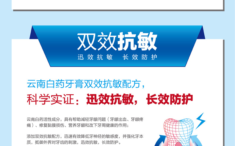 云南白药双效牙膏150g水润薄荷