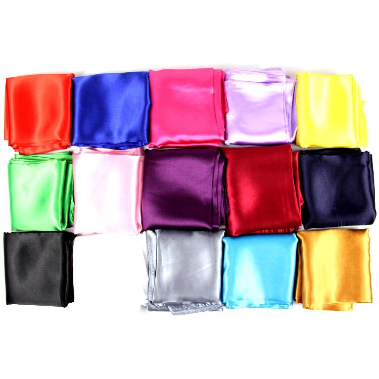 Factory Wholesale Pure Color Satin Silk Scarf Men and Women Imitation Silk 90 Monochrome Large Kerchief Satin Scarf Amazon