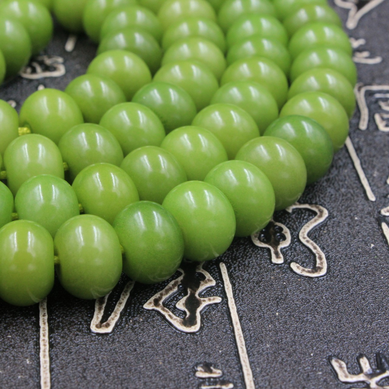 自产自销染色绿菩提根手串108手链长串佛珠算盘珠桶珠苹果圆竹节