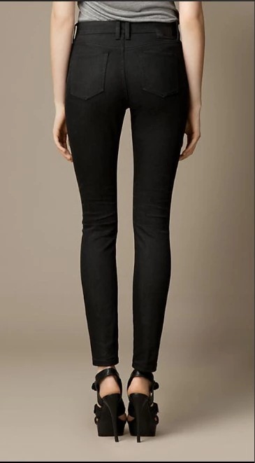 欧洲站高端大牌外贸原单裤子 小脚长裤显瘦黑色牛仔裤女春秋