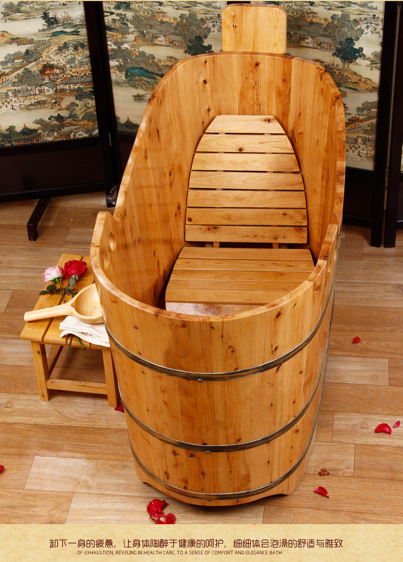 厂家批发香柏木浴桶 泡澡木桶 成人洗澡桶 桑拿美容院熏蒸药浴桶