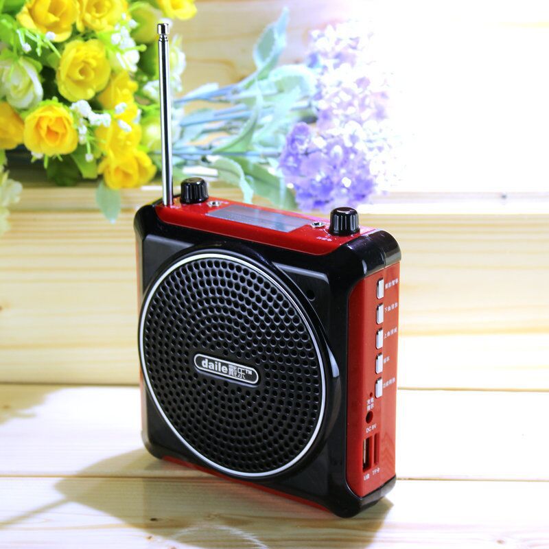 戴乐q6便携式小蜜蜂扩音器唱戏机教师教学导游腰挂插u盘包邮