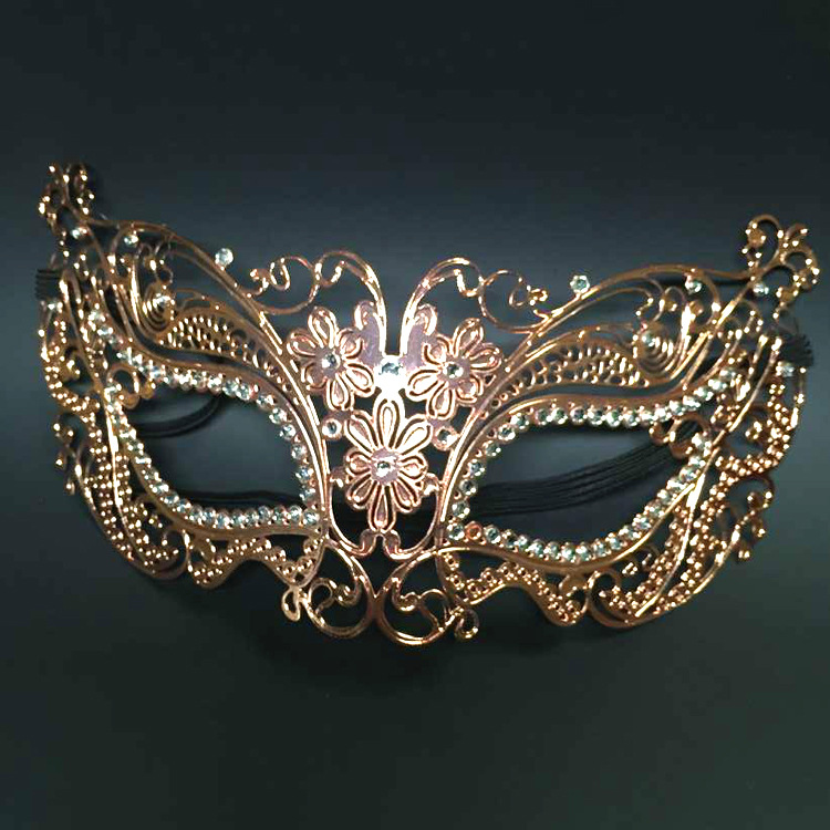 神秘天使新款奢华镶钻金属面具化妆舞会派对铁艺面具
