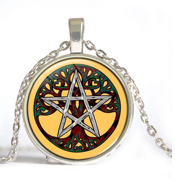wiccan威卡教饰品 五角星时光宝石项链项饰批发 长款欧美