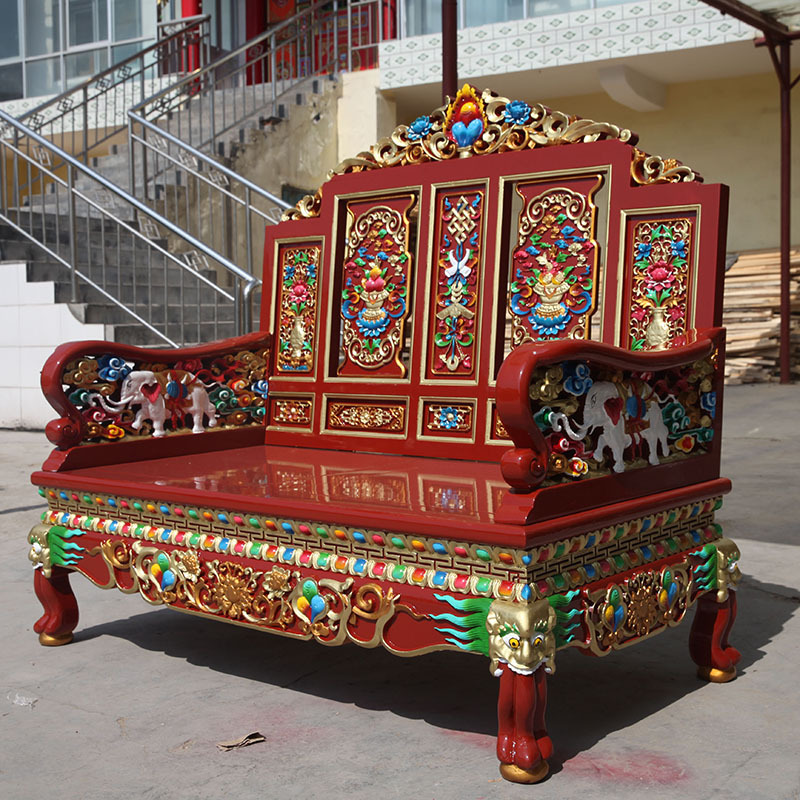 格桑花实木家具沙发多规格古典彩绘客厅家具沙发可定制sf11