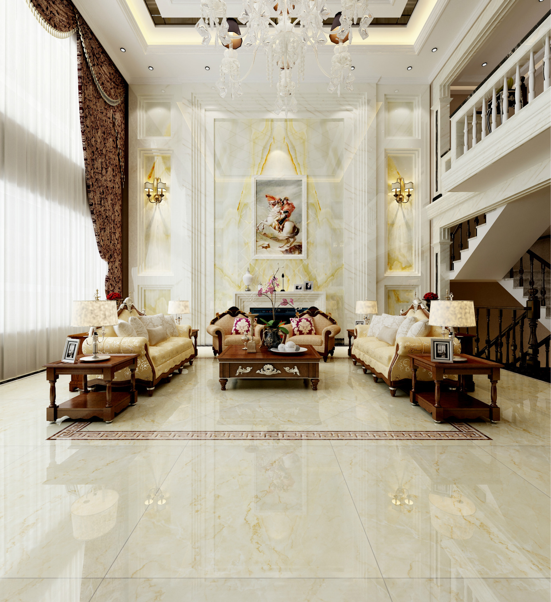 佛山直销全抛釉1000x1000地砖 高档酒店餐厅客厅地砖瓷砖 f10b001