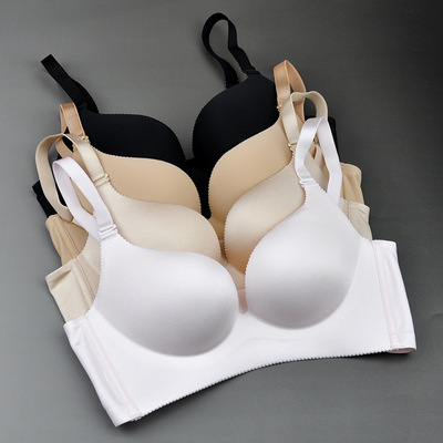 侧收聚拢四排扣无痕无钢圈聚拢文胸内衣调整型收副乳四排扣胸罩
