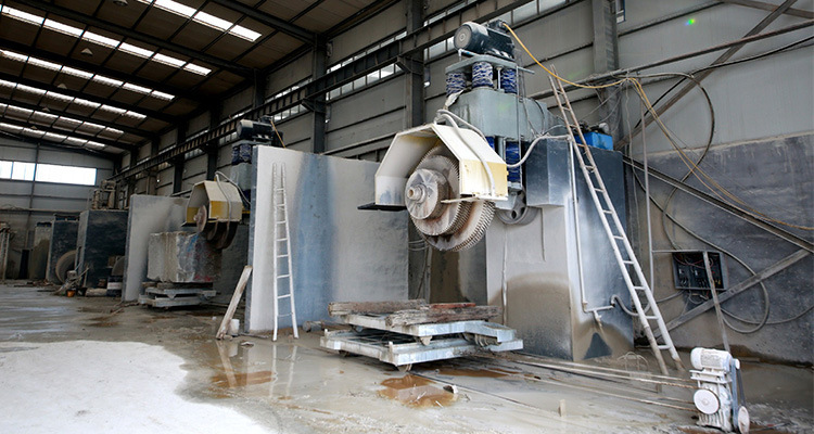 大唐石材机械单臂式组合锯四导柱定位升降产