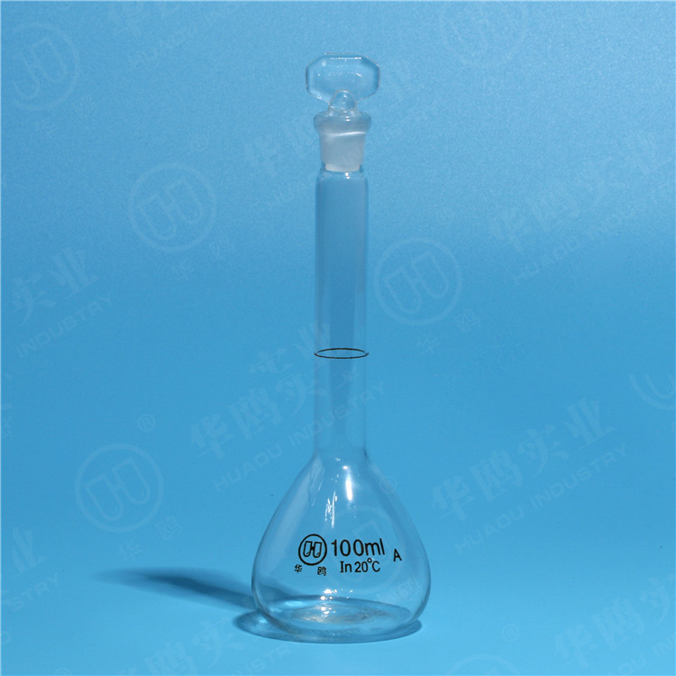 华鸥a级容量瓶100ml 现货供应加厚透明a级量瓶 计量精准全国包检