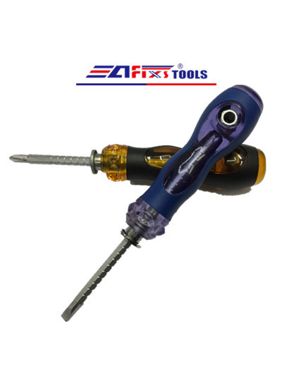 Afixs Factory Direct Sales Dual-Purpose Double-Headed Screwdriver Cross and Straight Telescopic Chrome-Vanadium Manual Screwdriver