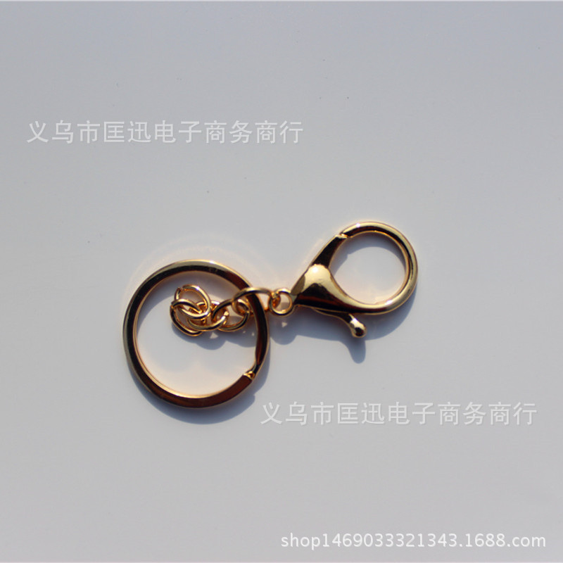 Factory Direct Sales Gold and Silver Color Lobster Buckle Three-Piece Set Eight-Word Four-Section Chain Keychain Pendant Toy Pendant