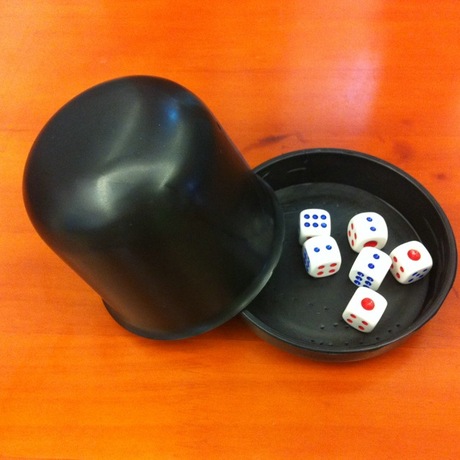带底盖筛盅 6粒白底红蓝点骰子不乱飞大排档ktv喝酒玩大话骰必备