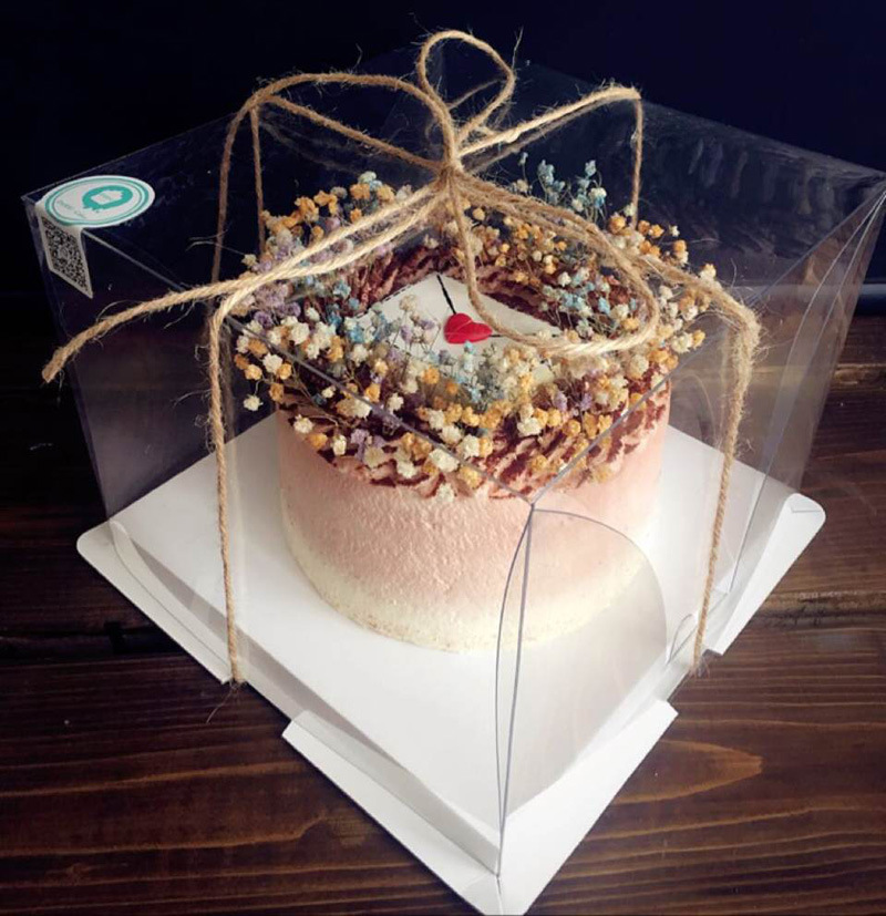 烘焙包装透明蛋糕包装五寸透明蛋糕盒加高芭