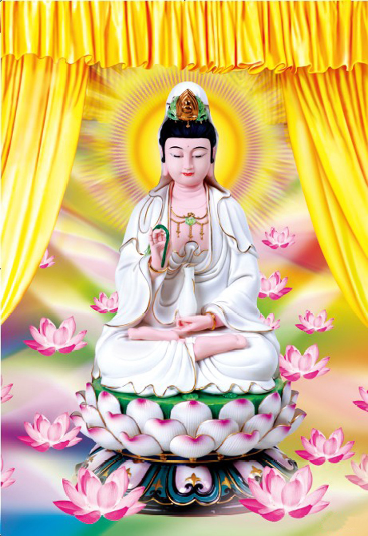 富安工艺 高清三维立体 50x70 3d佛像画 阿弥陀佛 释迦摩尼佛像