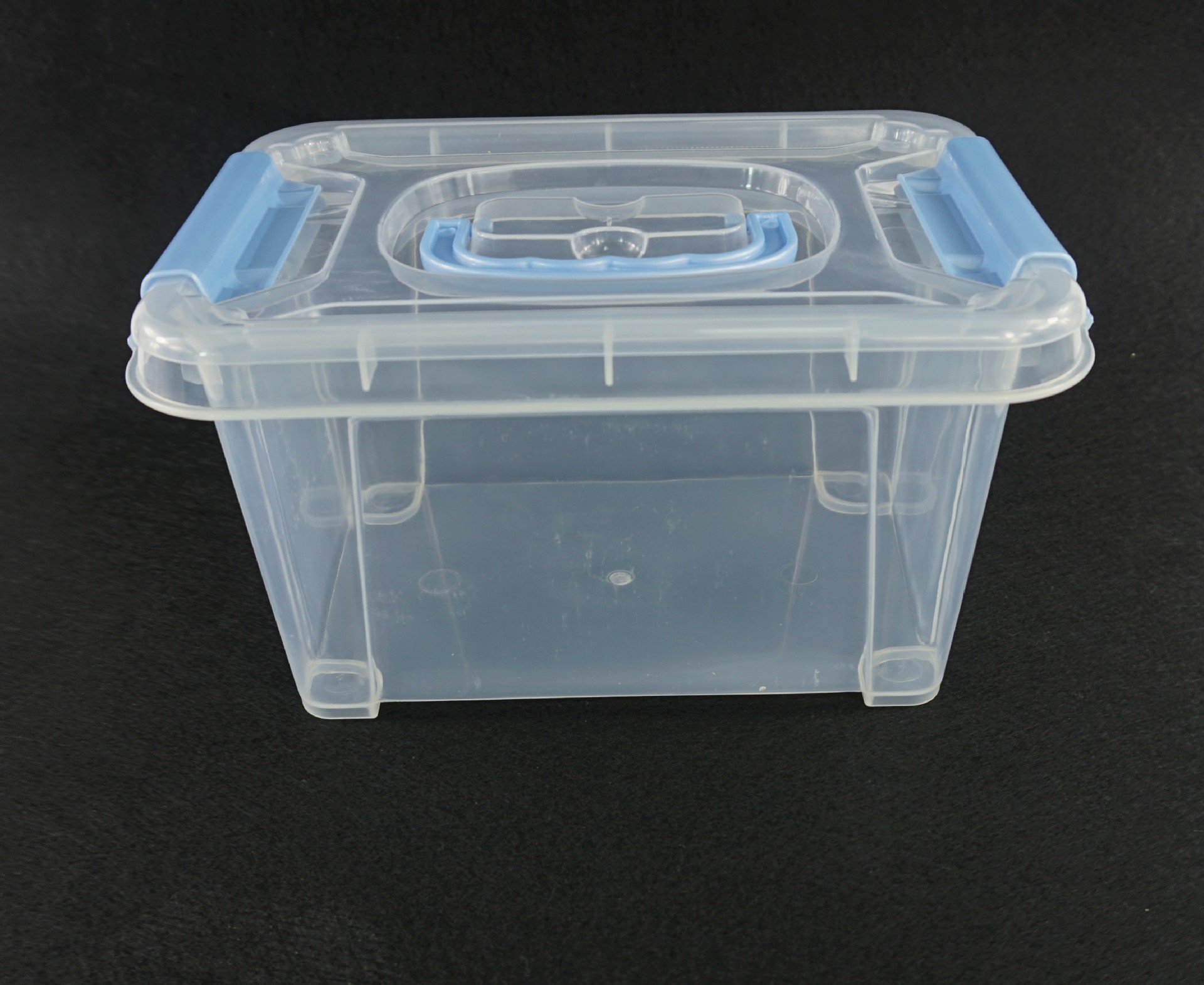 批发手提透明塑料收纳箱带盖防尘整理箱礼赠品塑料工具箱