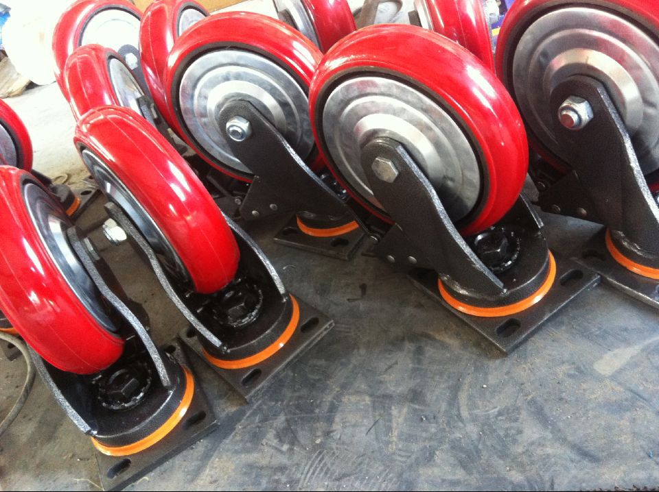 供应8寸200万向带刹车脚轮重型工业聚氨酯脚轮万向轮定向轮