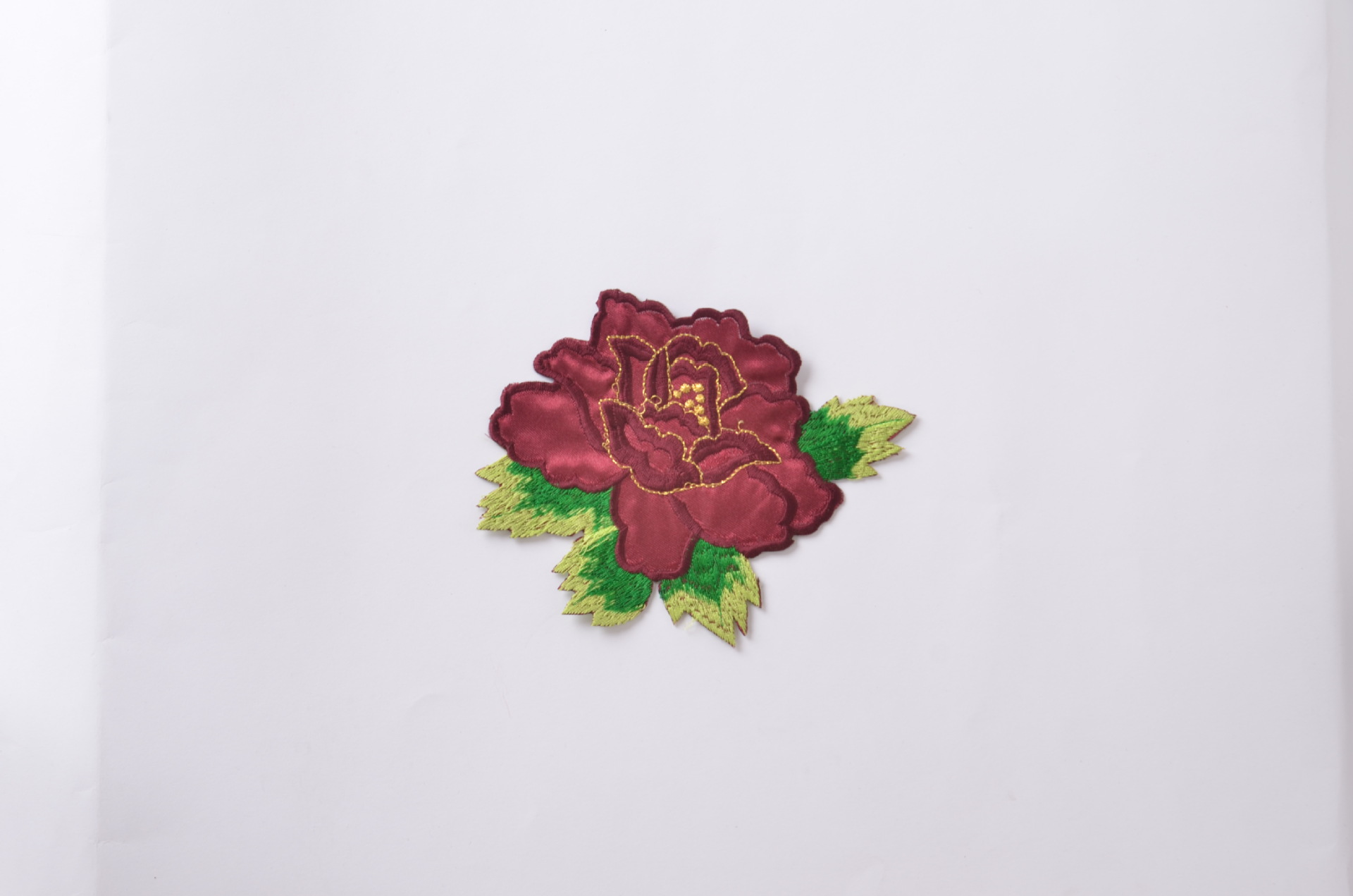 diy刺绣牡丹刺绣花标章布贴 羽绒服刺绣补丁贴 服装饰品辅料定制