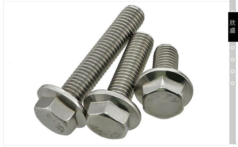304不锈钢法兰面外六角螺丝 带齿六角法兰螺栓螺钉m58至m540-木托盘