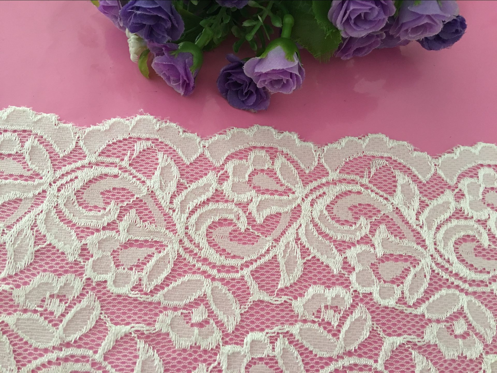 福建蕾丝花边厂家直销15cm弹力蕾丝花边 女装内衣专用花边辅料