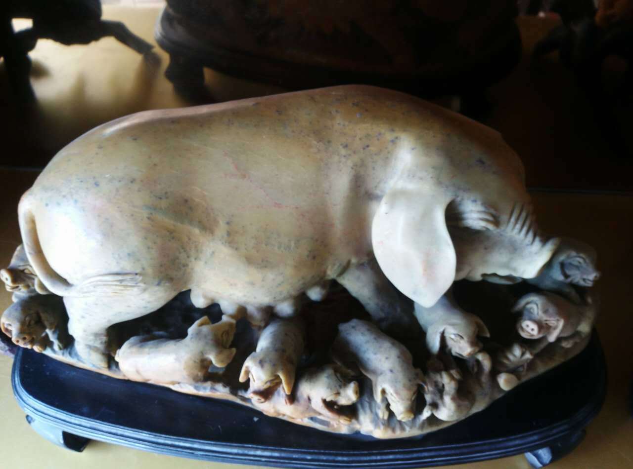 寿山石-猪寿山石 摆件 天然寿山石 礼品 - 珠宝首饰批发网