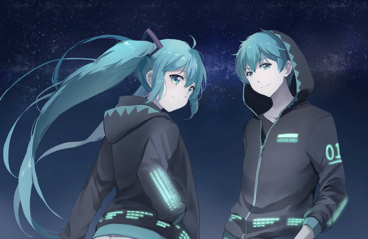 卫衣 初音未来卫衣 动漫周边 miku纯棉拉链连帽夜光男女情侣款秋冬