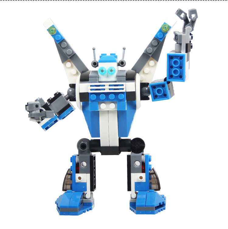 超音速战斗机模型机器人男孩玩具儿童塑料拼装小颗粒拼插积木批发