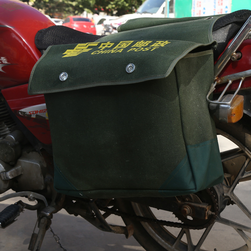 批发厚帆布摩托车挎包电动自行车后尾驼包电信邮政快递包垂钓