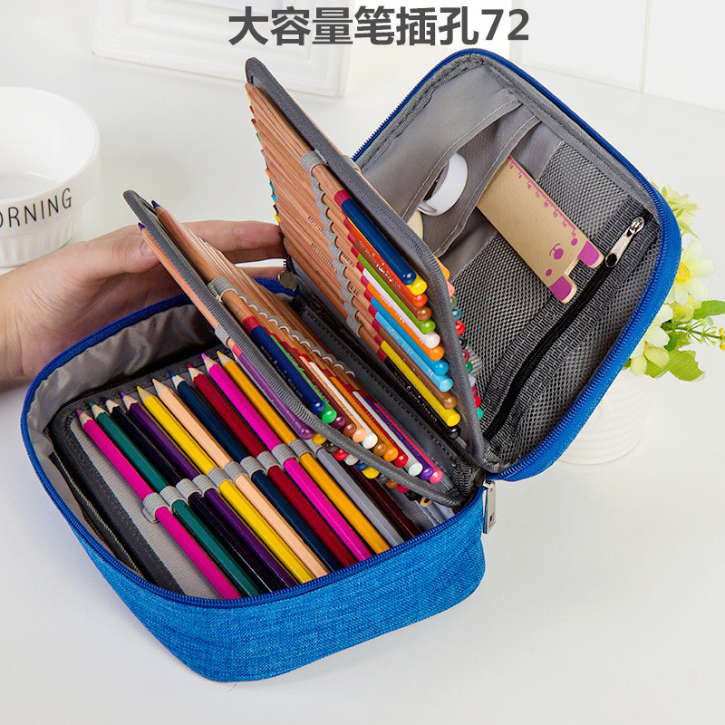 Spot Supply Amazon Hot Waterproof Pencil Case 72 Color Large Capacity Sketch Pencil Bag Stationery Set