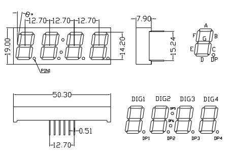 数码管 0.56英寸四位一体