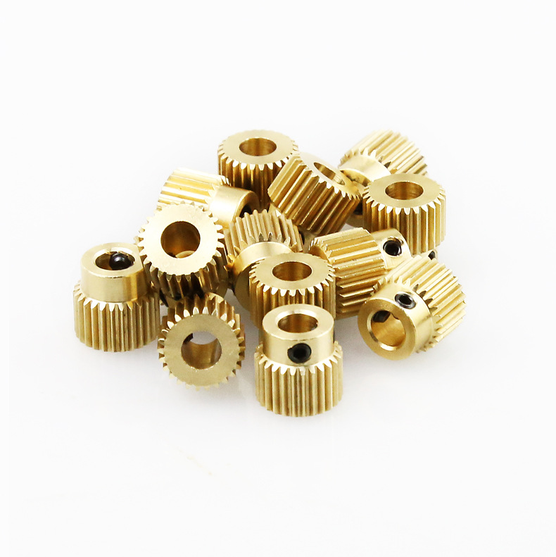 3d打印机配件挤出轮 26齿 黄铜挤出机进料齿轮 送料送丝轮