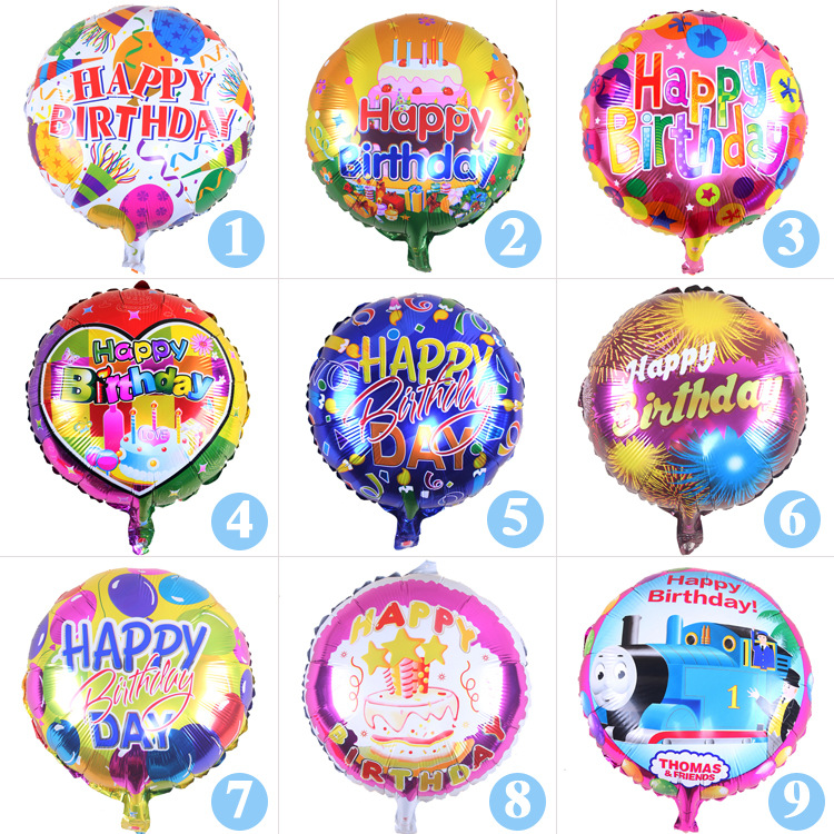 18-inch happy birthday aluminum film the sky balloon party party decoration balloon wholesale