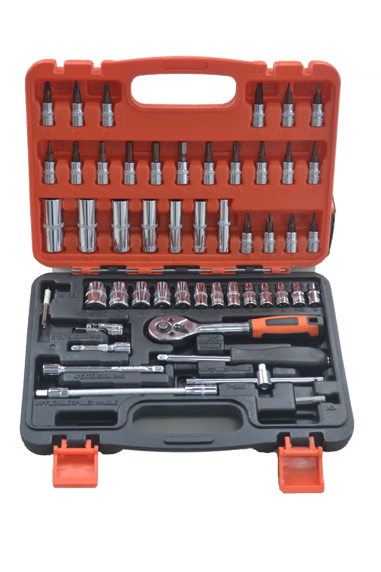 53件套装棘轮套筒扳手套装汽修汽保工具组套组合随车五金工具箱