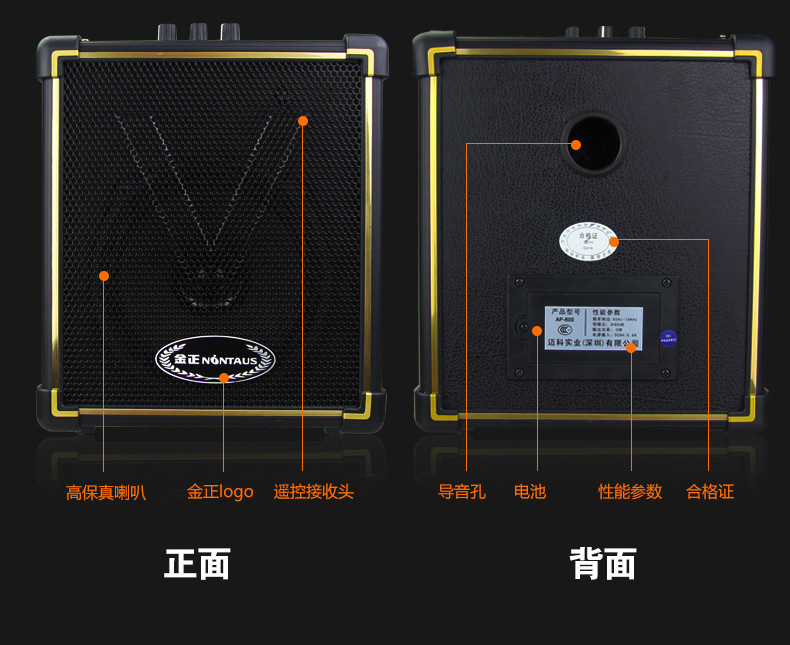 金正ap600便携式65寸户外广场舞手提音箱移动插卡充电池收录音