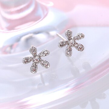 韩国花朵锆石耳钉女 耳针小巧可爱耳环时尚耳饰 饰品批发-阿里巴巴