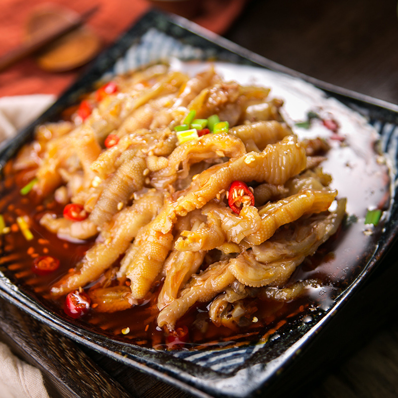 长明麻辣去骨土鸡脚无骨凤爪 四川盐帮菜特产私房菜凉拌菜250g