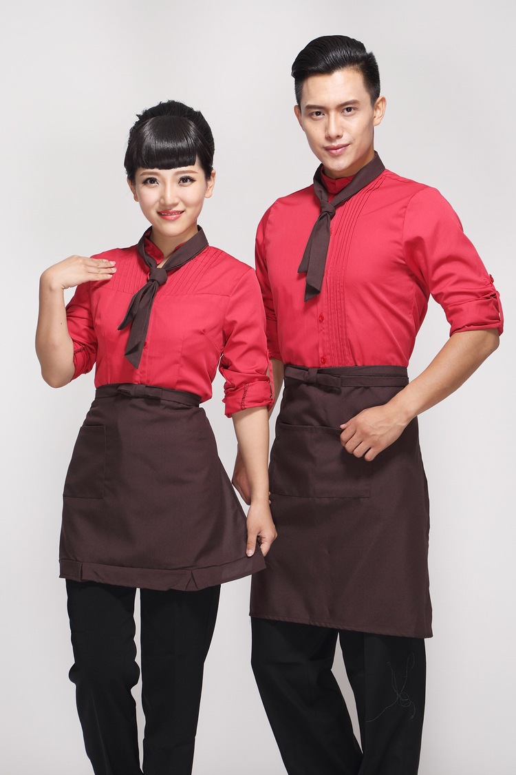 酒店工作服秋冬装工作服装西餐厅火锅店女餐饮饭店服务员长袖多色