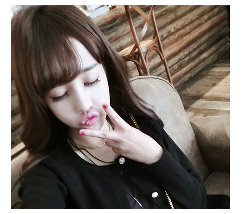 魅丝黛儿假发女长卷发空气刘海大波浪中齐刘海逼真韩国整顶假发套