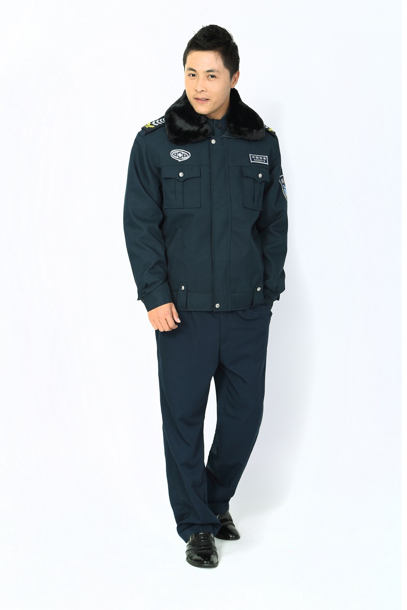 上海保安服多功能服防寒短外套装保安制棉服冬季保暖厂家批发现.