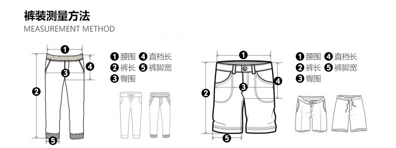 裤子测量参照图