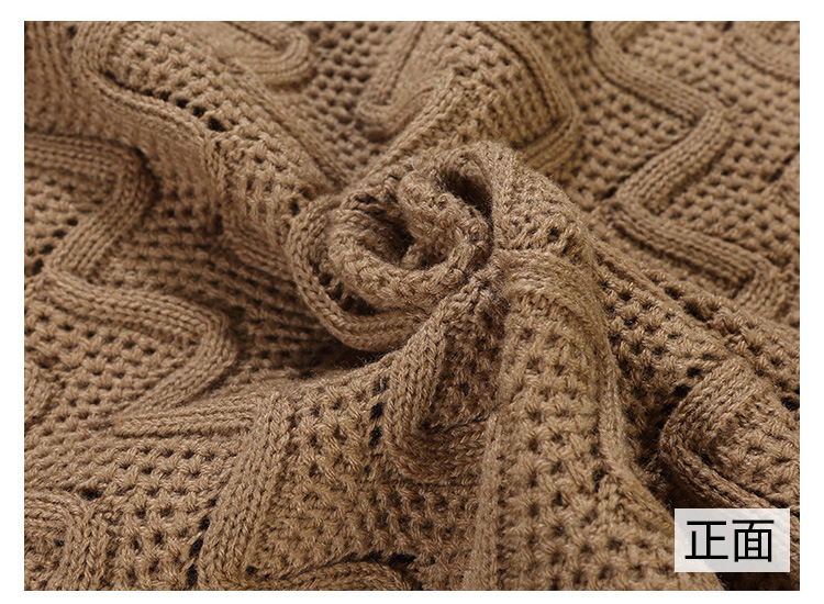 粗针波浪形花纹时尚男女服装面料针织毛织编织品秋冬布料zw483