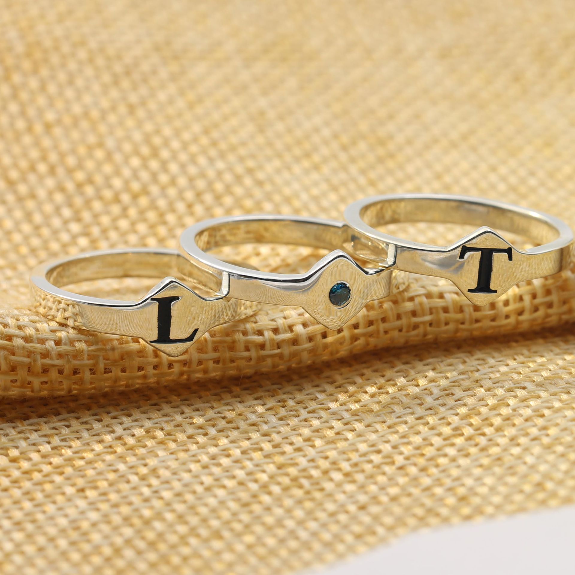 diy手工定制925银戒指男女名字尾戒我的前半生同款戒指创意礼物